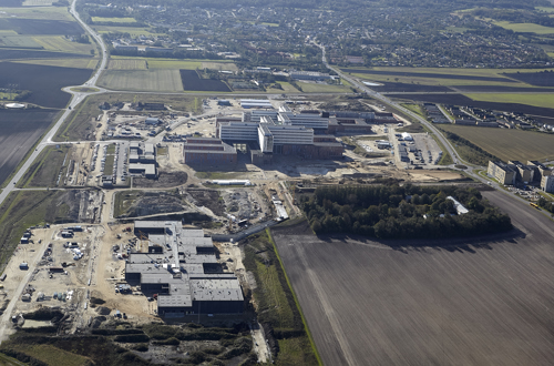 Luftfoto af byggeriet fra oktober 2019