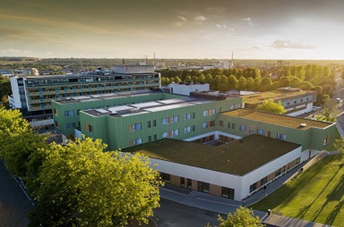 Luftfoto af Nye Nord på Regionshospitalet Horsens