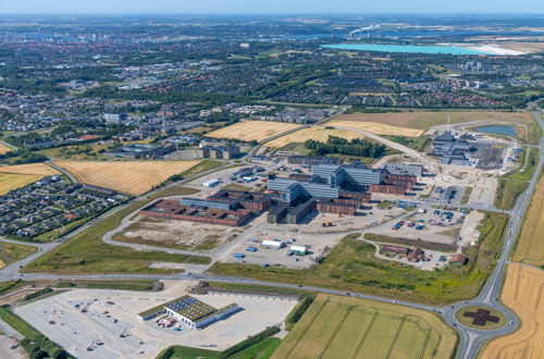 Luftfoto af byggeriet fra juli 2022, fotograf Jesper Larsen