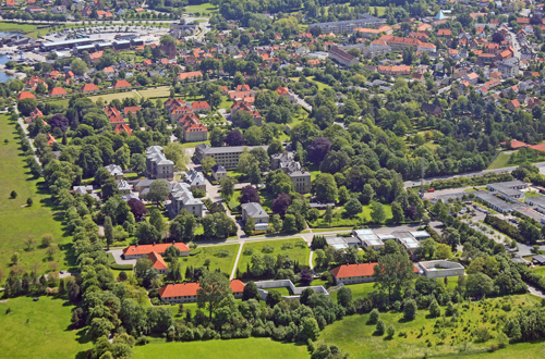Luftfoto af Ny Retspsykiatri Sct. Hans i Roskilde