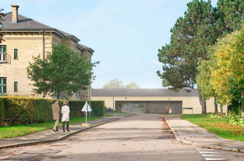 Ankomsthuset set fra øst på den Ny Retspsykiatri Sct. Hans i Roskilde