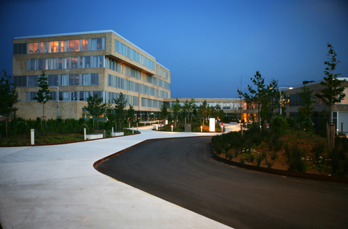 Aftenstemning ved ankomstområdet til Nyt Psykiatrisygehus Slagelse