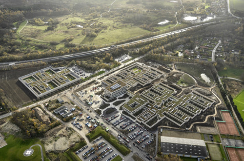 Nyt Psykiatrisygehus Slagelse set fra fugleperspektiv