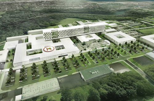 Luftfoto af Kolding Sygehus