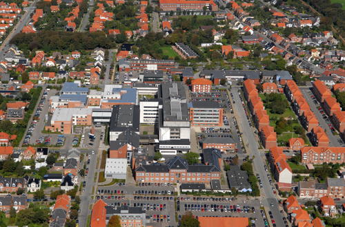 Luftfoto af Sydvestjysk Sygehus, Esbjerg