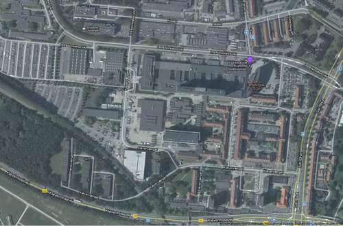 Luftfoto af Det Nye Universitetshospital i Odense