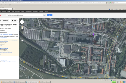 Luftfoto af Det Nye Universitetshospital i Odense, taget fra Google Maps